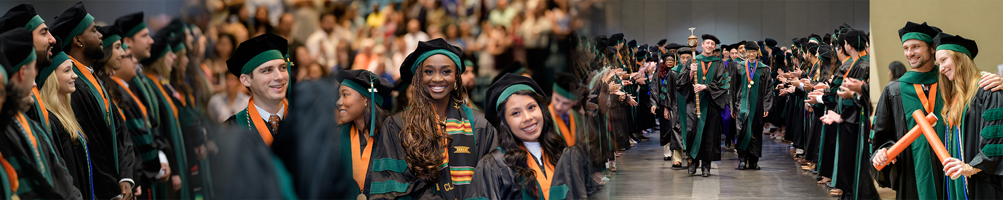 A collage of images of students graduating from the John Sealy School of Medicine